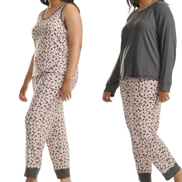 Karen Neuburger Live Love Lounge 3 pc Lounge Set  XXL Pink Heather Animal Print - Picture 7 of 8